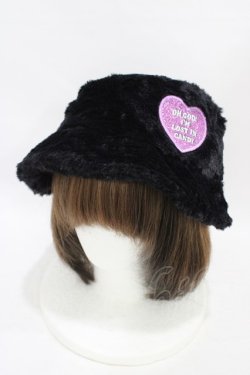 画像1: Candy Stripper / FUR BUCKET HAT  黒 H-25-08-27-011-PU-AC-KB-ZH
