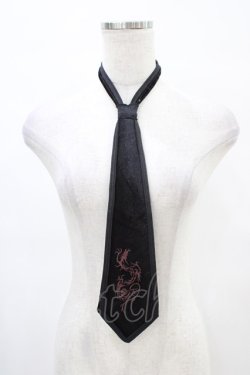 画像1: Ozz Croce / ベロア刺繍ネクタイ  黒 H-25-08-27-027-OO-ZA-KB-ZH