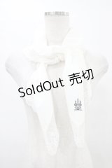 Moi-meme-Moitie / タイニーローズレース燭台刺繍スカーフ  白×黒刺繍 H-25-08-28-004-MO-ZA-KB-ZH