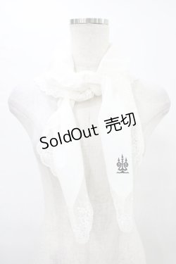 画像1: Moi-meme-Moitie / タイニーローズレース燭台刺繍スカーフ  白×黒刺繍 H-25-08-28-004-MO-ZA-KB-ZH