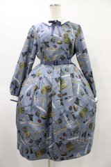 Emily Temple cute / STATIONERYワンピース L サックス H-25-08-28-022-ET-OP-KB-ZH