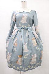 Emily Temple cute / meowワンピース  ブルーグレー H-25-08-28-023-ET-OP-KB-ZH