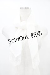 Moi-meme-Moitie / タイニーローズレース燭台刺繍スカーフ  白×白刺繍 H-25-08-28-005-MO-ZA-KB-ZH