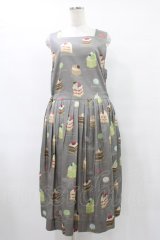 Jane Marple / Patisserie francaiseタブリエドレス  グレー H-25-08-28-026-JM-OP-KB-ZH