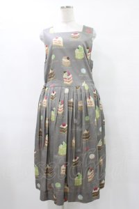 Jane Marple / Patisserie francaiseタブリエドレス  グレー H-25-08-28-026-JM-OP-KB-ZH