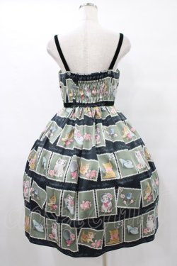画像2: Emily Temple cute / Kitten Stamp Collectionキャミソールワンピース  グリーン H-25-08-28-027-ET-OP-KB-ZH