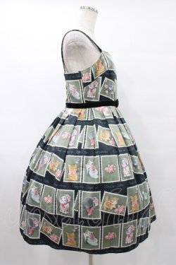 画像3: Emily Temple cute / Kitten Stamp Collectionキャミソールワンピース  グリーン H-25-08-28-027-ET-OP-KB-ZH