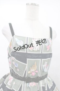画像4: Emily Temple cute / Kitten Stamp Collectionキャミソールワンピース  グリーン H-25-08-28-027-ET-OP-KB-ZH