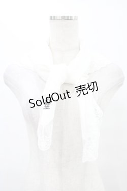 画像1: Moi-meme-Moitie / タイニーローズレース燭台刺繍スカーフ  ホワイト×ホワイト×ブラック H-25-08-28-006-MO-ZA-KB-ZH