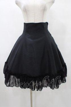 画像1: ATELIER PIERROT / シフォンフリルハイウエストスカート  ブラック H-25-08-28-030-EL-SK-KB-ZH