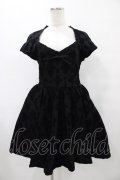 KILL STAR / Crossed Chloe Flocked Skater Dress M ブラック H-25-08-28-036-SL-OP-KB-ZH
