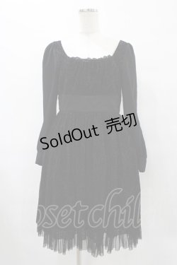 画像1: abilletage / ジュリエットワンピース  ダマスク柄ブラック H-25-08-28-038-GO-OP-KB-ZH