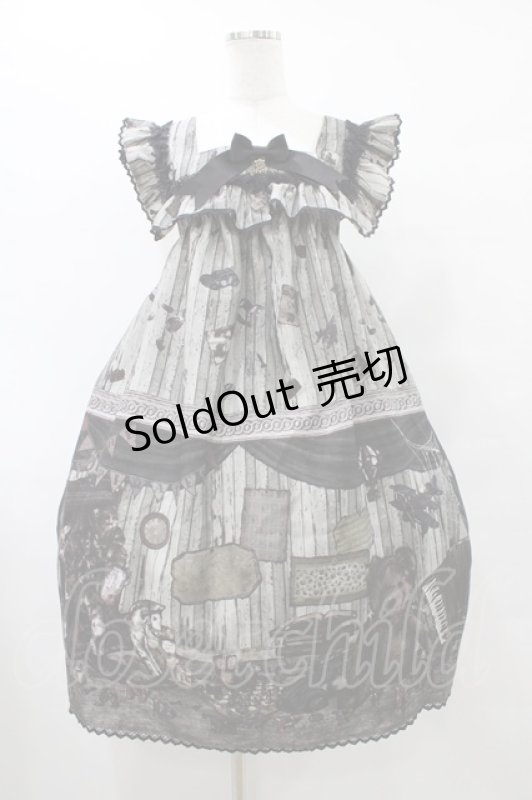 画像1: ALICE and the PIRATES / Quiet toys room〜あの子と遊んだあの日々を〜柄ジャンパースカートII Free ブラック H-25-08-28-1039-PA-OP-NS-ZH (1)