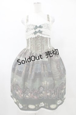 画像1: ALICE and the PIRATES / 薔薇の花舞う闇夜の晩餐会柄ジャンパースカートI Free グリーン H-25-08-28-1044-PA-OP-NS-ZH