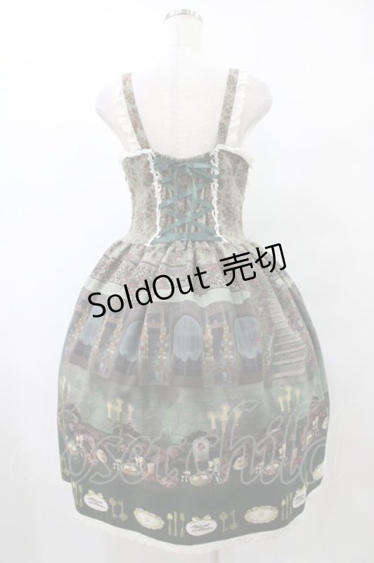 画像2: ALICE and the PIRATES / 薔薇の花舞う闇夜の晩餐会柄ジャンパースカートI Free グリーン H-25-08-28-1044-PA-OP-NS-ZH (2)