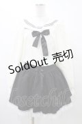 Diable baiser / セーラーカラーブラウス学生服風セットアップ L オフ/ブラック H-25-08-28-1055-0-OP-NS-ZH