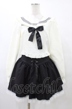 画像1: Diable baiser / セーラーカラーブラウス学生服風セットアップ L オフ/ブラック H-25-08-28-1055-0-OP-NS-ZH