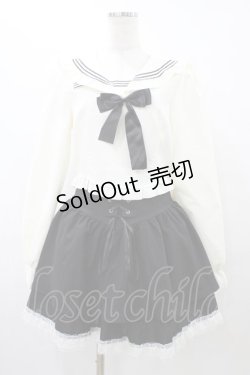 画像1: Diable baiser / セーラーカラーブラウス学生服風セットアップ L オフ/ブラック H-25-08-28-1055-0-OP-NS-ZH