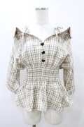 DML Mirror / 抜き襟ペプラムシャツ L ベージュ H-25-08-28-1057-0-BL-NS-ZH