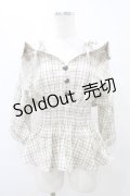 DML Mirror / 抜き襟ペプラムシャツ L ベージュ H-25-08-28-1057-0-BL-NS-ZH