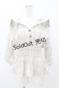 画像1: DML Mirror / 抜き襟ペプラムシャツ L ベージュ H-25-08-28-1057-0-BL-NS-ZH