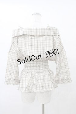 画像2: DML Mirror / 抜き襟ペプラムシャツ L ベージュ H-25-08-28-1057-0-BL-NS-ZH