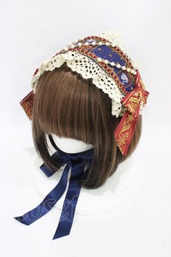 画像1: BABY,THE STARS SHINE BRIGHT / Schwan〜ルートヴィヒの憧れと空想のAria〜柄ヘッドドレス  ネイビー H-25-08-28-1013-BA-AC-NS-ZH