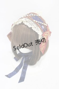 画像1: BABY,THE STARS SHINE BRIGHT / Schwan〜ルートヴィヒの憧れと空想のAria〜柄ヘッドドレス  ネイビー H-25-08-28-1013-BA-AC-NS-ZH