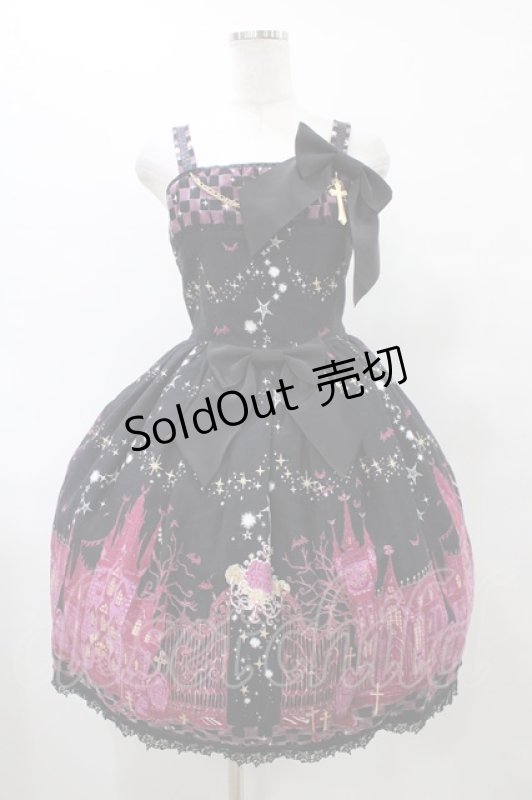 画像1: ALICE and the PIRATES / ゴーストタウンのメリィメイキング柄ジャンパースカートII Free ブラック H-25-08-28-1037-PA-OP-NS-ZH (1)