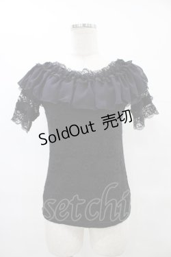画像1: MR corset / フリルレーストップス  黒 H-25-08-28-052-PU-TO-KB-ZH