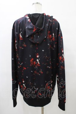 画像2: NieR Clothing / 総柄ZIPパーカー  黒×赤 H-25-08-28-054-PU-TO-KB-ZH