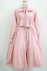 Physical Drop / スタンドカラーレトロワンピース Free ピンク H-25-08-29-1001-LO-OP-NS-ZH