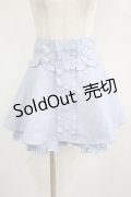 Ank Rouge / ぽんぽんリボンスピンドルスカパン M サックス H-25-08-29-1034-CA-SK-NS-ZH