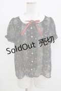 Ank Rouge / Wild Strawberryフリルパフブラウス M ブラック H-25-08-29-1045-CA-BL-NS-ZH