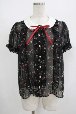 画像1: Ank Rouge / Wild Strawberryフリルパフブラウス M ブラック H-25-08-29-1045-CA-BL-NS-ZH