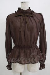 ROSA BIANCA / ブラウジングのクラシカルブラウス 9号 ブラウン H-25-08-29-1052-EL-BL-NS-ZH