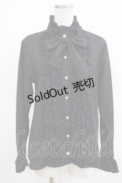 画像1: Physical Drop / 【遮熱・UV】スタンドカラーフリルブラウス Free ブラック H-25-08-29-1053-LO-BL-NS-ZH