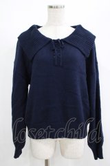 Fi.n.t / レースアップビッグカラーニットプルオーバー Free NAVY H-25-08-29-1058-CA-OP-NS-ZH