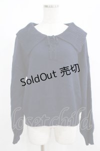 Fi.n.t / レースアップビッグカラーニットプルオーバー Free NAVY H-25-08-29-1058-CA-OP-NS-ZH