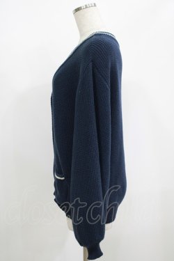 画像2: Fi.n.t / ライン使いVネックニットカーディガン Free NAVY H-25-08-29-1059-CA-TO-NS-ZH
