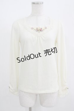画像1: axes femme / ビジューガーデンインナープルオーバー M 生成り H-25-08-29-1061-AX-TO-NS-ZH