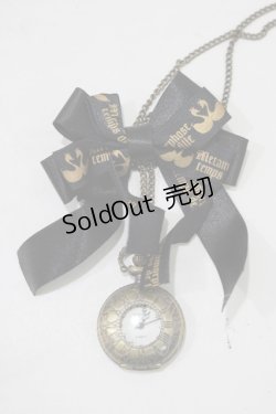 画像1: metamorphose / 時計ネックレス  ブラック H-25-08-29-1074-ME-AC-NS-ZH