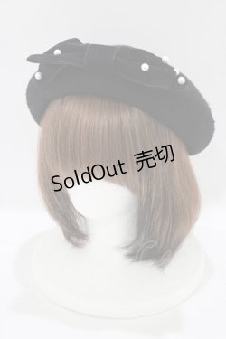 画像1: m petit by misako / TT*AMリボンBベレー  ブラック H-25-08-29-1079-LO-AC-NS-ZH