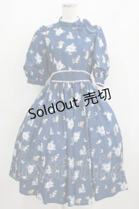 Innocent World / ピーターラビット小花レースワンピース M ブルー H-25-08-29-1002-IW-OP-NS-ZH