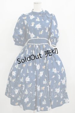 画像1: Innocent World / ピーターラビット小花レースワンピース M ブルー H-25-08-29-1002-IW-OP-NS-ZH