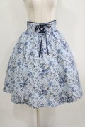 axes femme / ロマンティックローズ柄スカート M サックス H-25-08-29-1012-AX-SK-NS-ZH