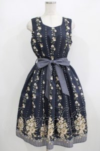 axes femme / 花柄パネルワンピース M ネイビー H-25-08-29-1014-AX-OP-NS-ZH