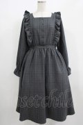 m petit by misako / チェック長袖ワンピース M グレー H-25-08-29-1020-LO-OP-NS-ZH