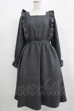 画像1: m petit by misako / チェック長袖ワンピース M グレー H-25-08-29-1020-LO-OP-NS-ZH