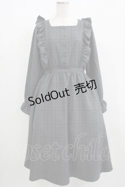 画像1: m petit by misako / チェック長袖ワンピース M グレー H-25-08-29-1020-LO-OP-NS-ZH